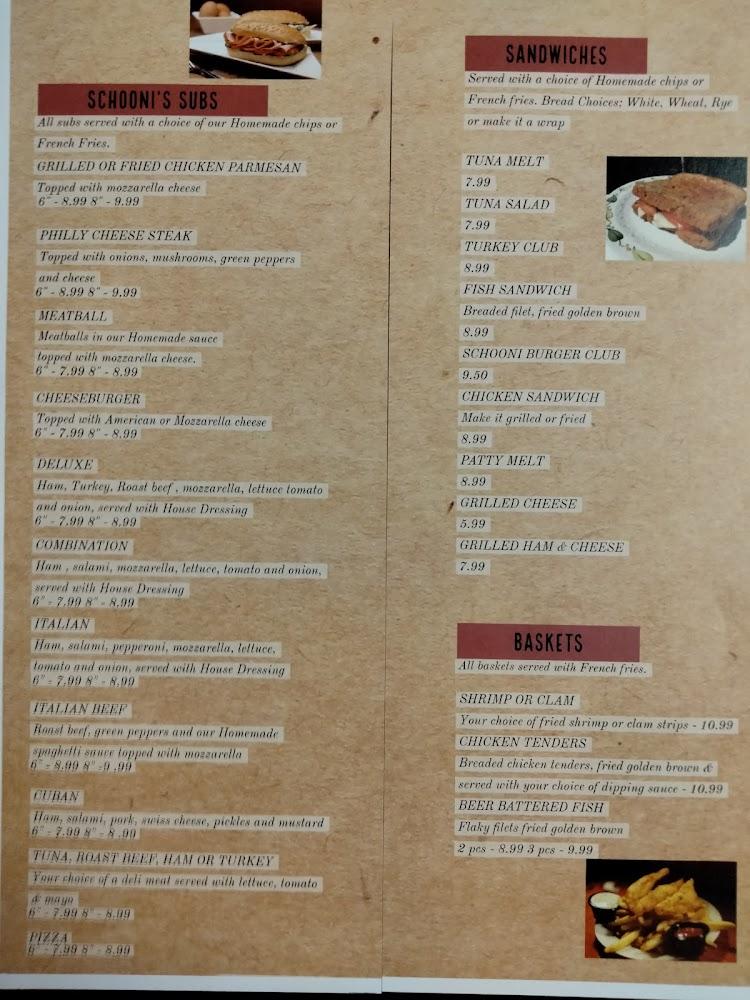 Schooni's Italian American Menu image 1