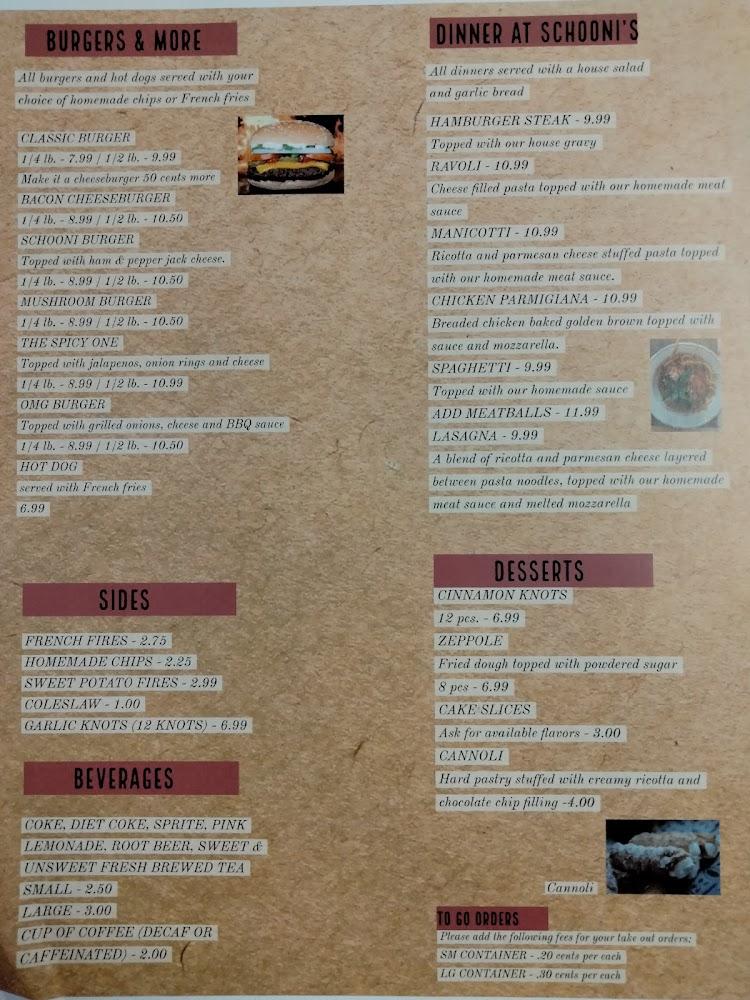 Schooni's Italian American Menu image 3