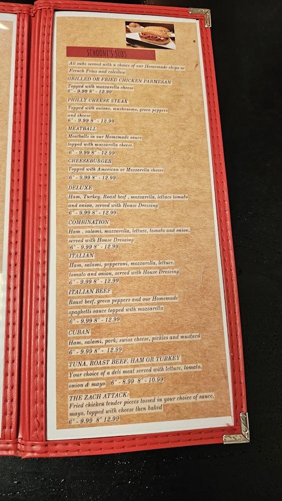 Schooni's Italian American Menu image 4